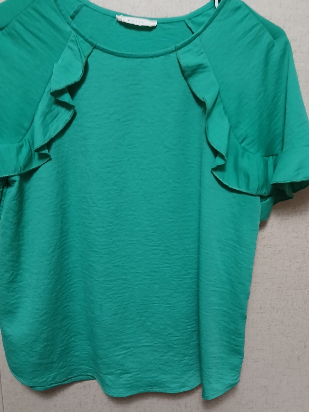 Flutter Sleeve Blouse in Teal Green